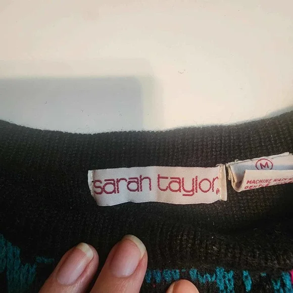 Vintage Sarah Taylor 90's Tunic Sweater, Abstract Floral - Medium - Picture 4 of 6